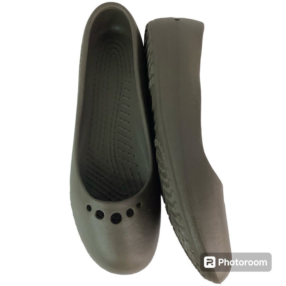 CROCS Prima Ballet Round Toe Slip On Gray Women’s Shoes Sz 11